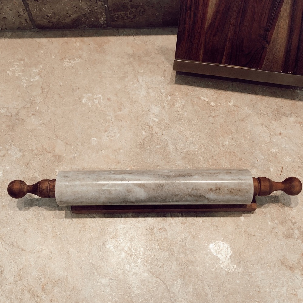 NWT! Marble Rolling Pin & Holder